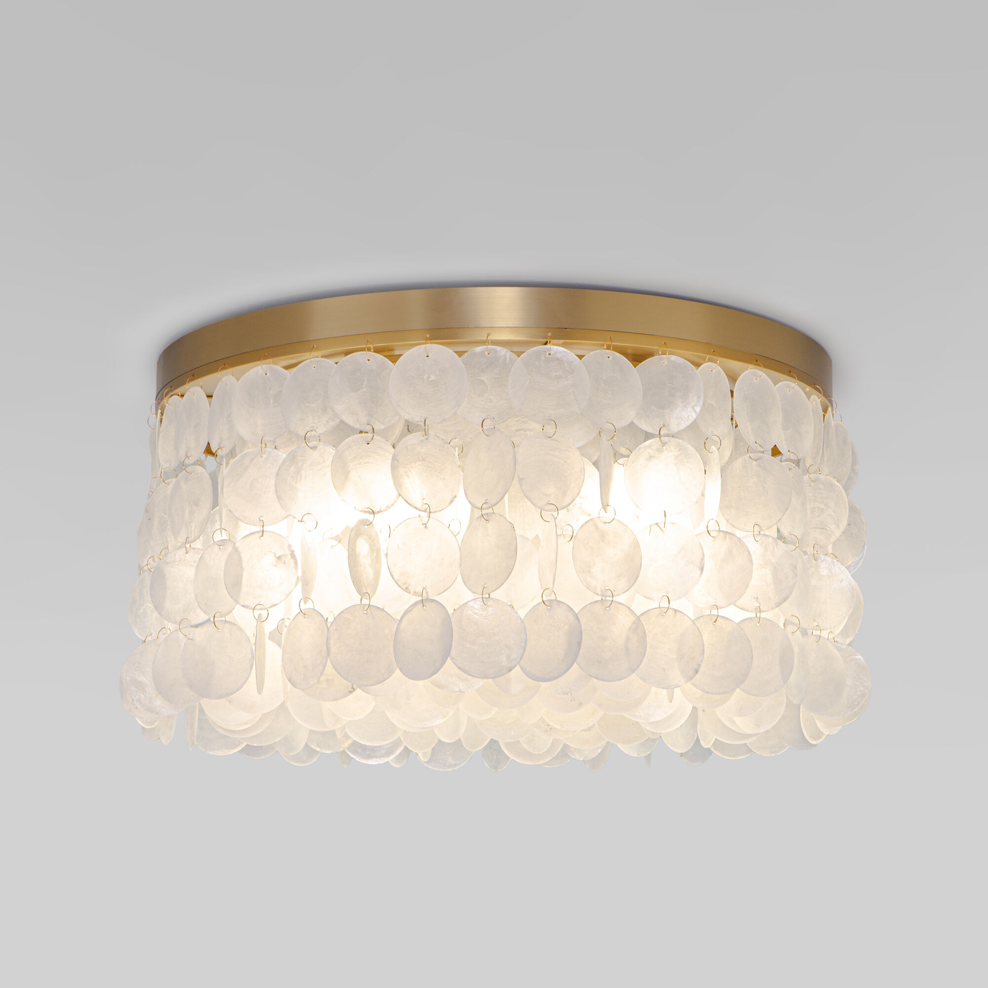 Умная потолочная люстра с перламутром 60084/5 латунь/перламутр Smart