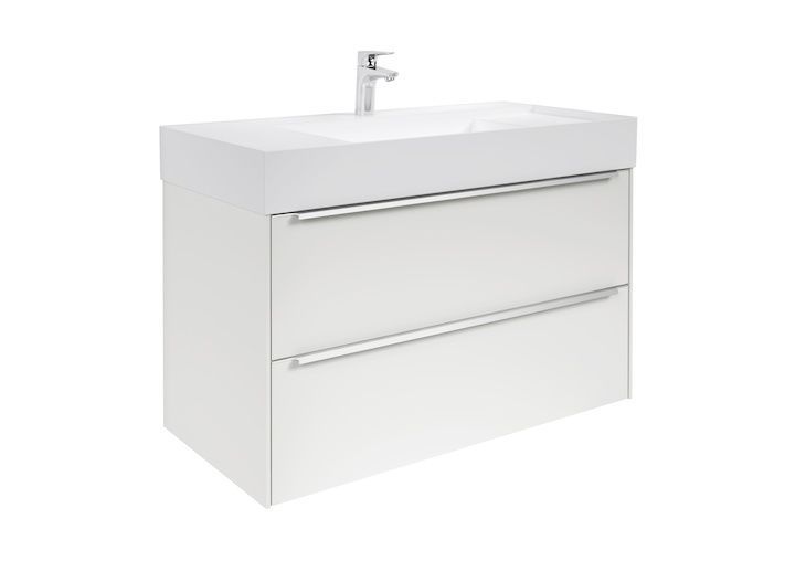 Тумба с раковиной Roca Inspira UNIK 800 мм 2 ящика белый глянец A851076806