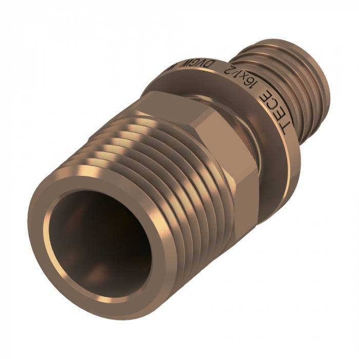 Соединение прямое TECE с ниппелем 50х1 1/2 бронза 705610