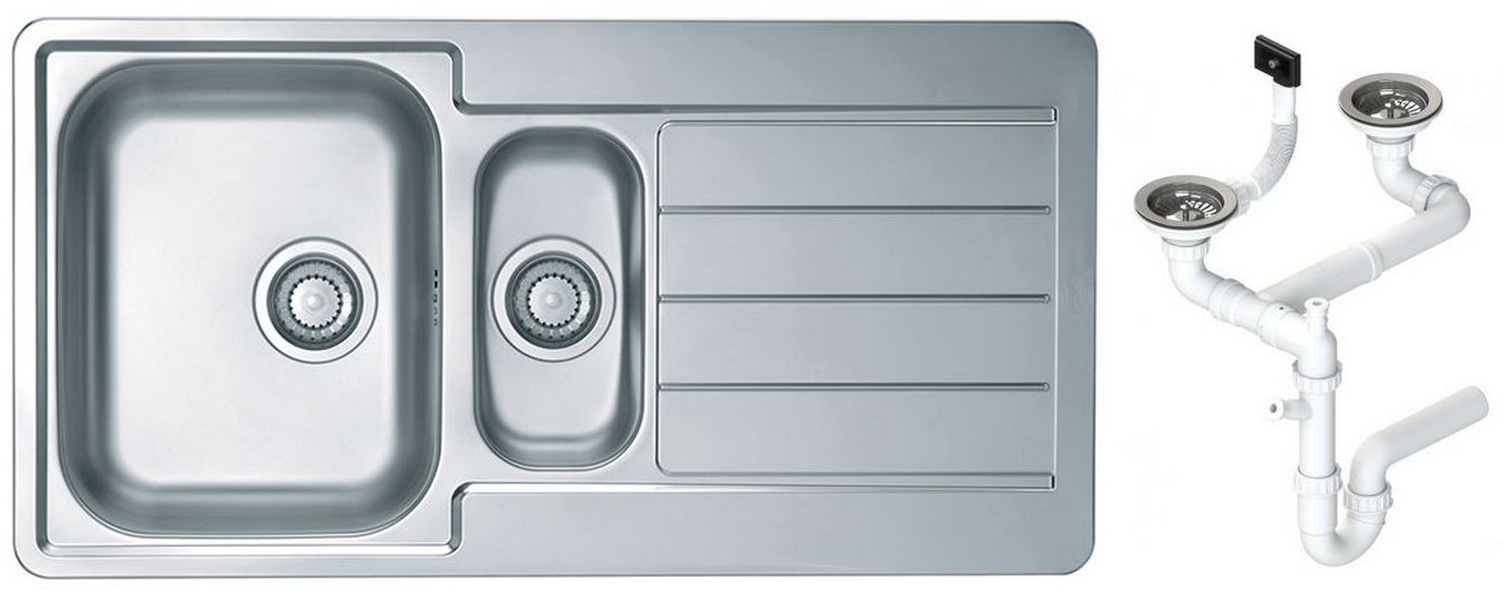 Мойка кухонная Alveus Line 10 980х500х160 мм оборачиваемая с сифоном 1064281