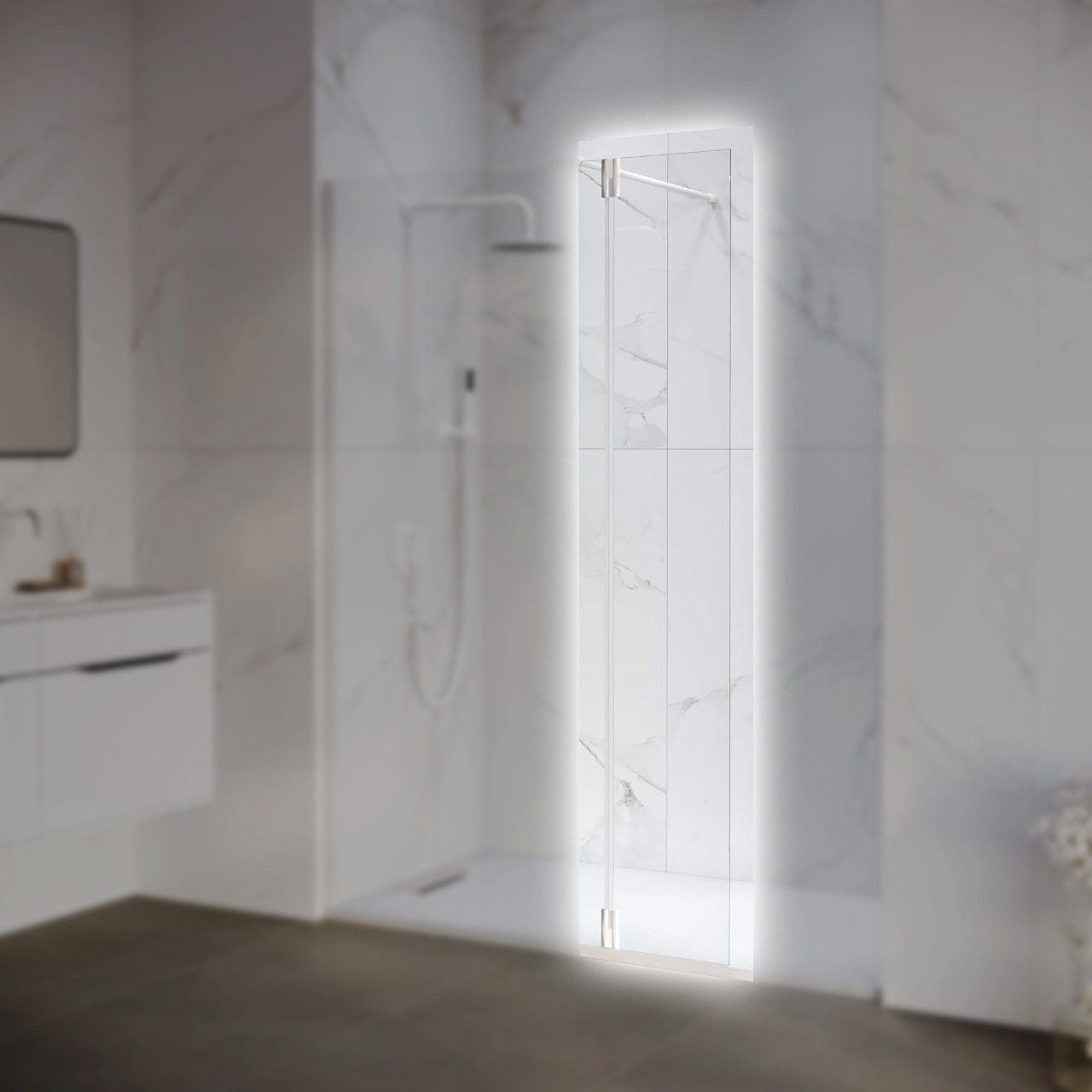 Боковая панель RGW Z-071W 300х1950 мм стекло 8 мм белый 352207103-15