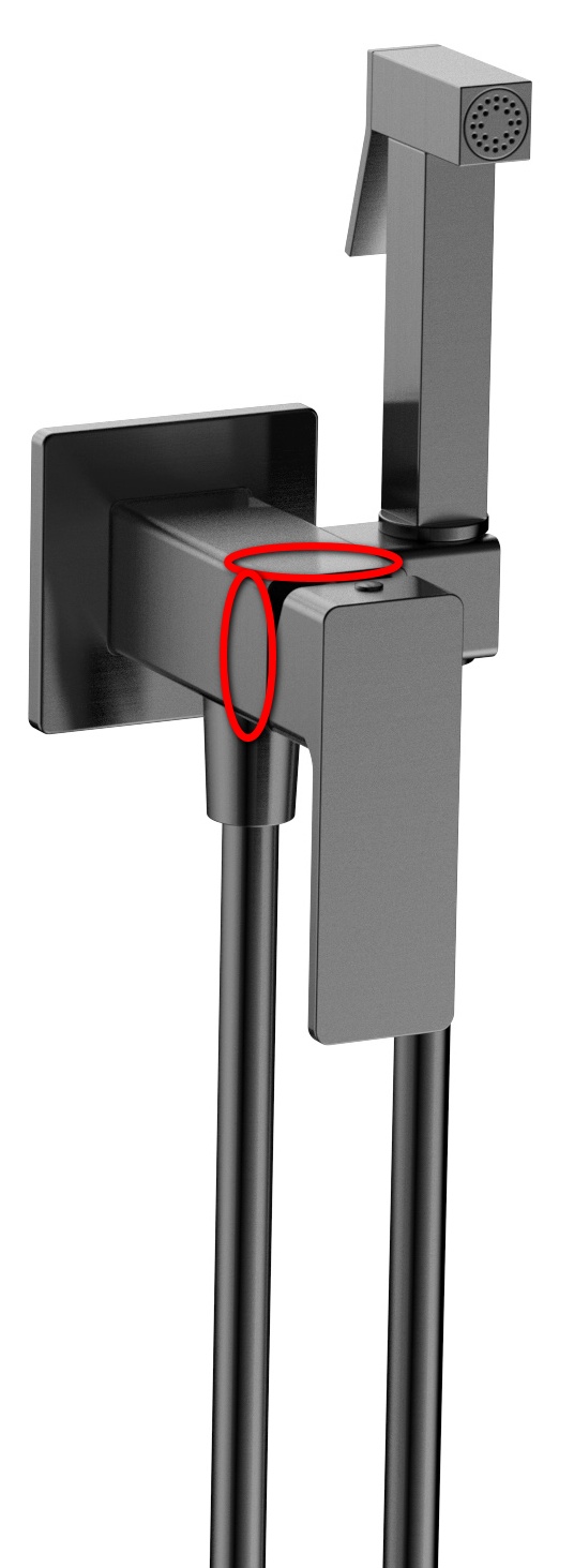 Комплект гигиенического душа скрытого монтажа Aquame Savona Gun Metal AQM6817GM