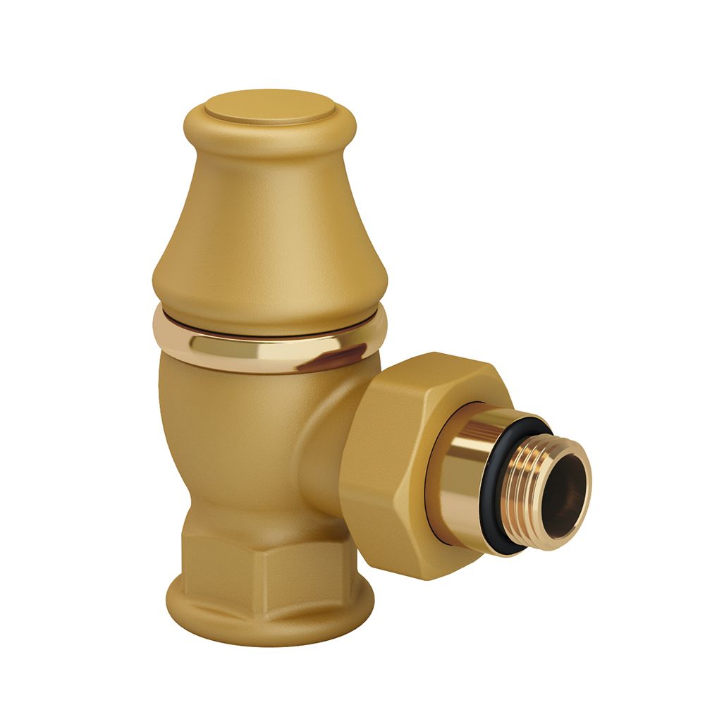Клапан запорный угловой SR Rubinetterie Liberty 1/2 x 3/4 золото 0323-2000V00R RAL 1036