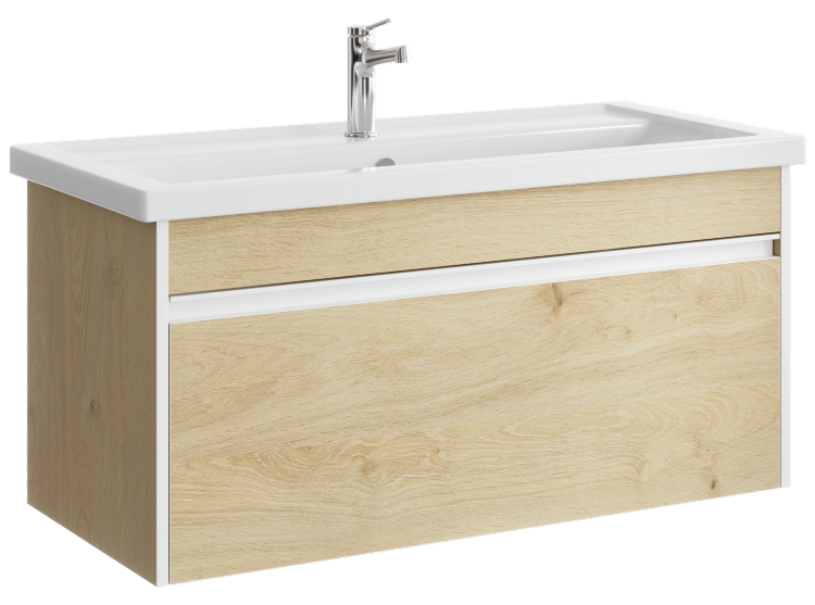 Тумба под умывальник AQUATON Urban 966х460х450 мм подвесная Дуб Давос URB0110DD