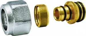 Соединитель обжимной Kromwell для металлопластиковых труб 16x2.0-1/2 EU.ST3273035 16x2x12_k
