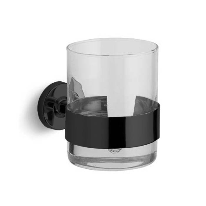 Стакан подвесной Bertocci Cinquecento прозрачное стекло черный матовый 110 0500 0800