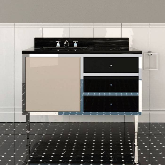 Комплект мебели напольный Devon&Devon Jazz 2 (раковина Swindon) warm grey/deep black ACSWINDONDS bi / A2/NM/SWINDON/DB/1