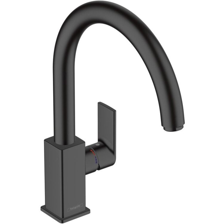 Смеситель для кухни Hansgrohe Vernis Shape M35 однорычажный 210 с поворотным изливом матовый черный 71871670