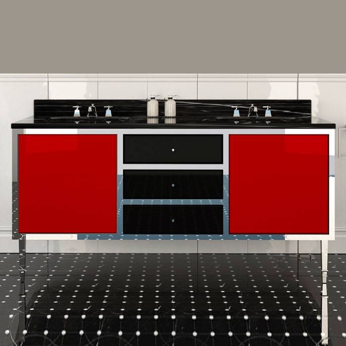 Комплект мебели напольный Devon&Devon Jazz 3 (раковина Swindon) red/deep black ACSWINDONDS bi / A3