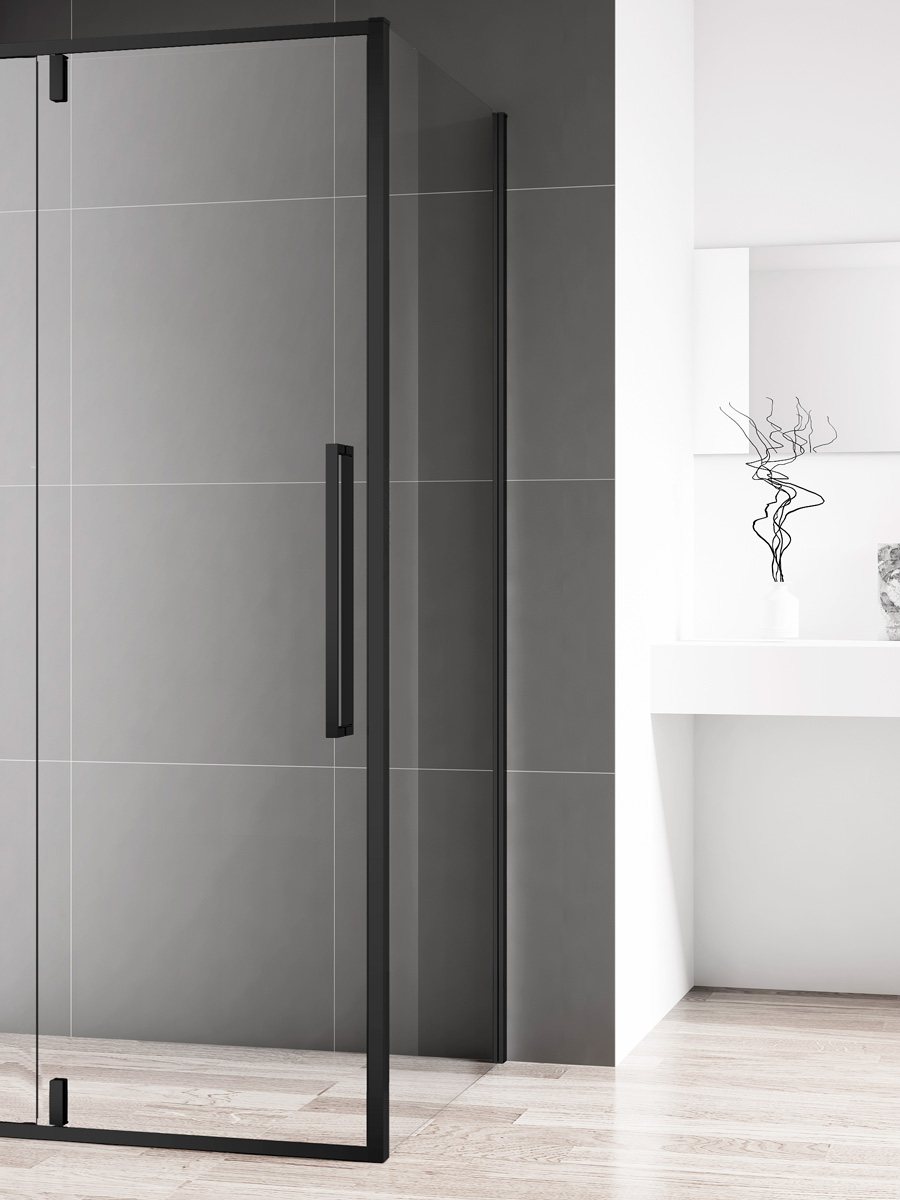 Боковая панель Aquanet 800х1950 мм стекло 6 мм черный профиль AQM7111-2