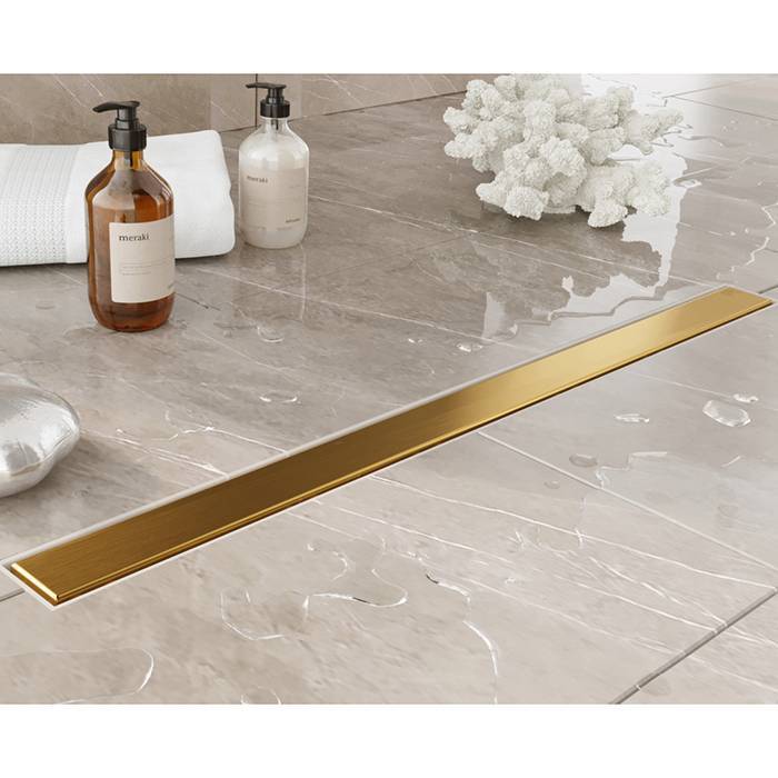 Трап душевой Plumberia Selection PS MODULAR 4x60 мм комбинированный затвор золото брашированное PSM60OB