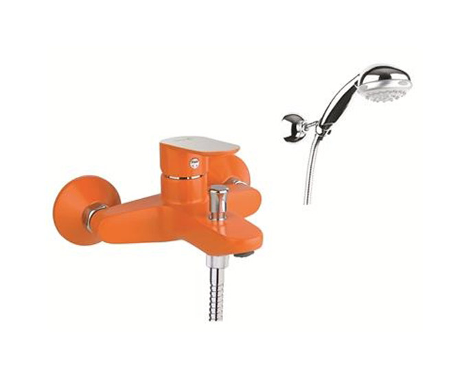 Смеситель для ванны Fiore Kevon Chic с душевым гарнитуром оранжевый/хром 81OX8150