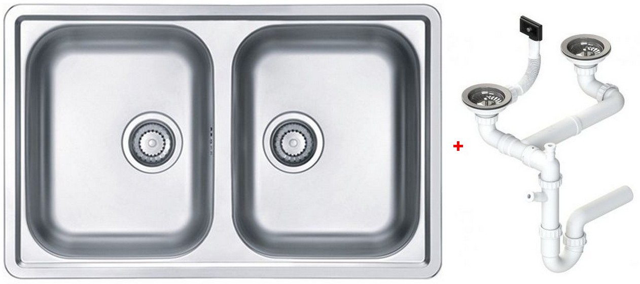 Мойка кухонная Alveus Line 90 790х500х160 мм оборачиваемая с сифоном 1066751