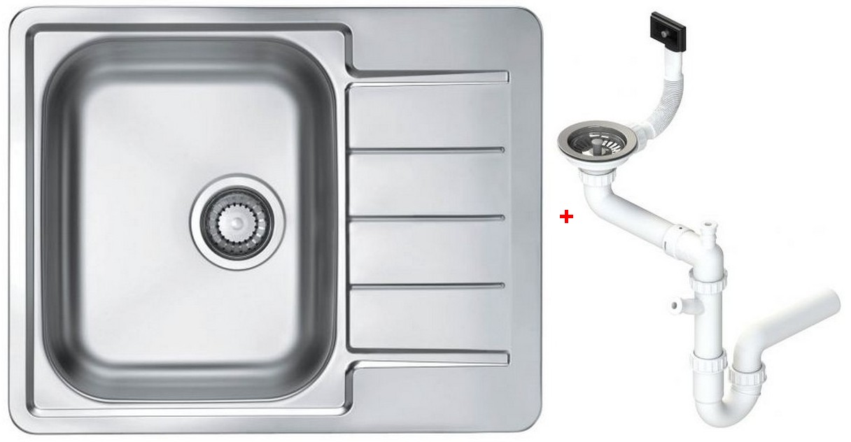 Мойка для кухни Alveus Line Max 110 610x500 мм SAT с сифоном 1144603
