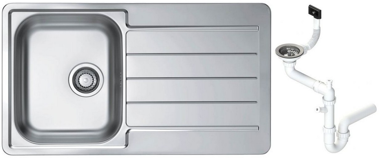 Мойка для кухни Alveus Line Max 20 860x500 мм SAT с сифоном 1144640