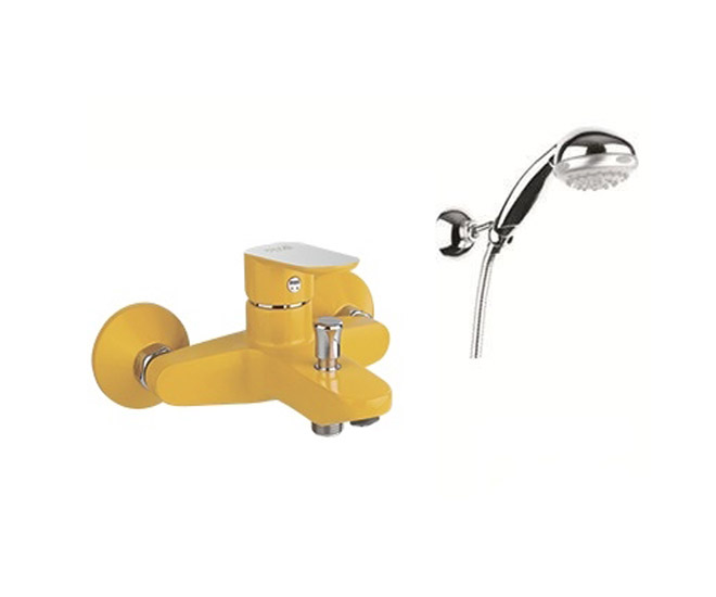 Смеситель для ванны Fiore Kevon Chic с душевым гарнитуром желтый/хром 81YX8150