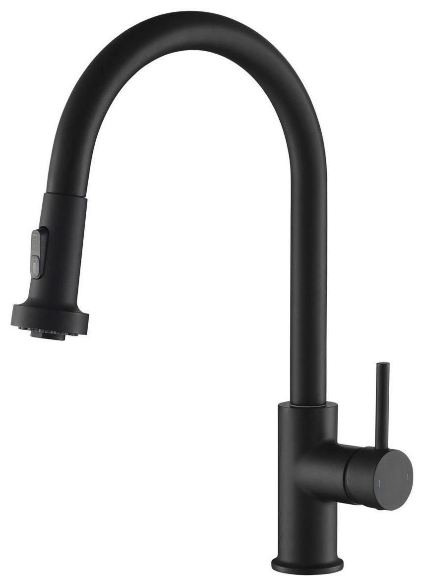 Смеситель для кухни Timo Saona 192 мм выдвижной излив 2 режима черный 2316/03FL