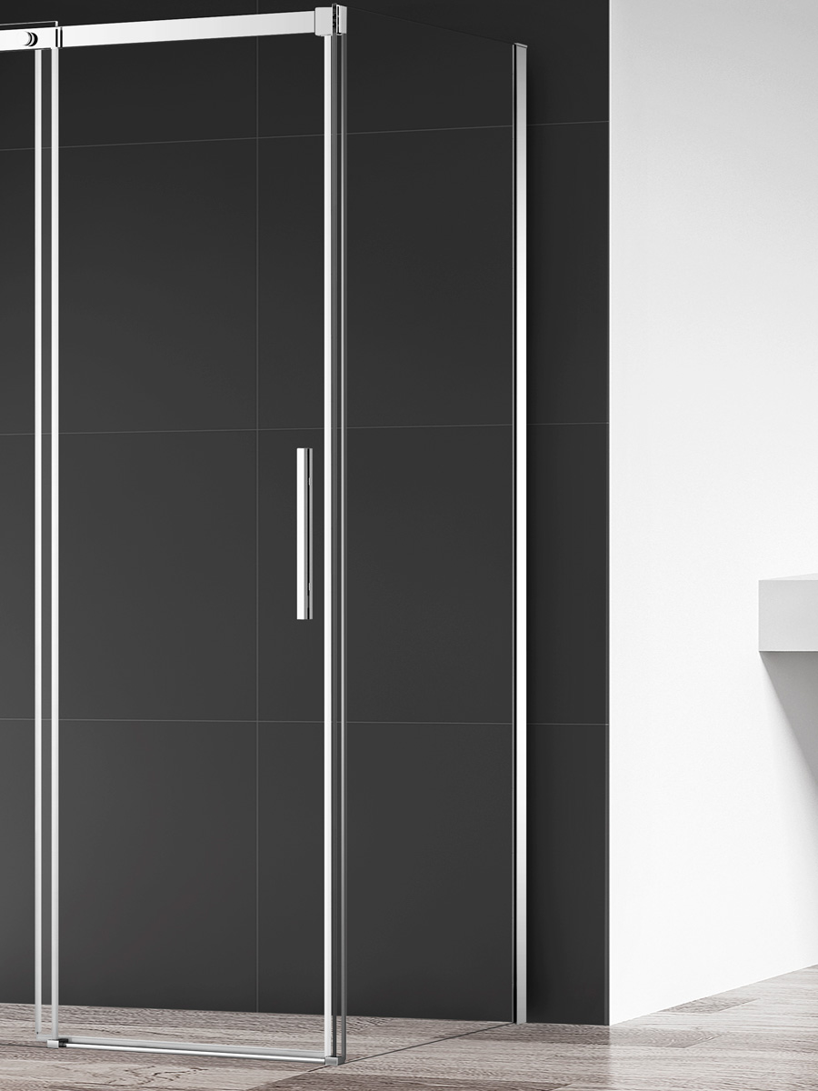 Боковая панель AQUAme 900х1950 мм стекло 8 мм хром AQM4804