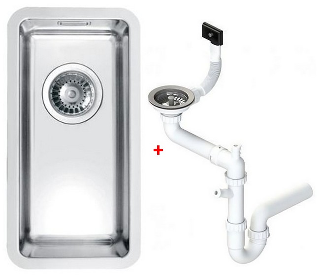 Мойка кухонная Alveus Kombino 10 под столешницу 180х400х144 мм с сифоном 1100233