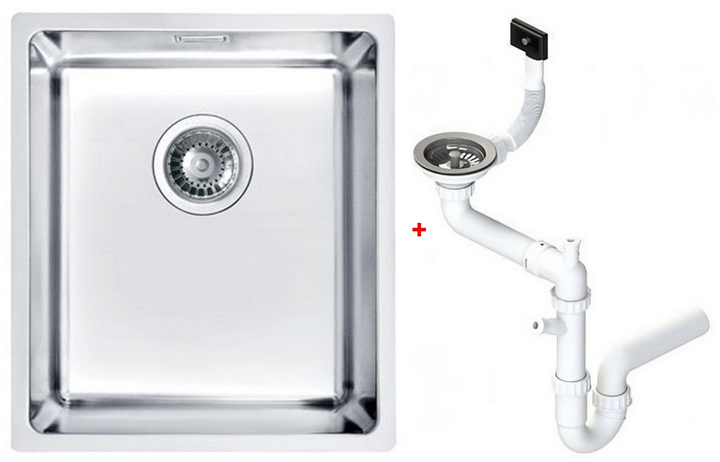 Мойка кухонная Alveus Kombino 20 под столешницу 340х400х195 мм с сифоном 1100234