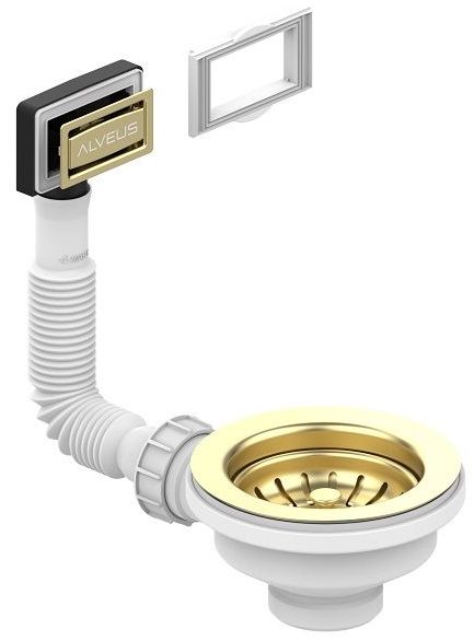 Выпуск для мойки Alveus 114 Gold new с рамкой и заглушкой гофра 1144841