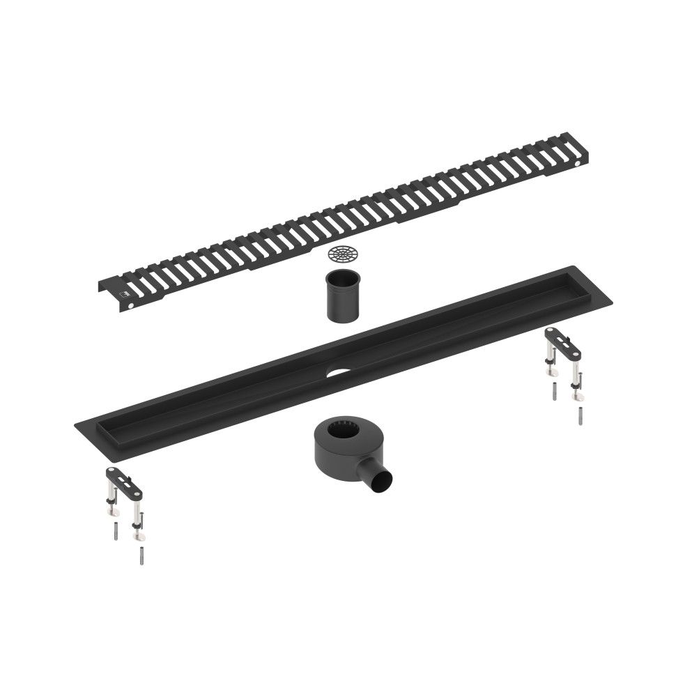 Душевой лоток Timo Drain System 800 мм решетка Lines черный матовый DS230108/03