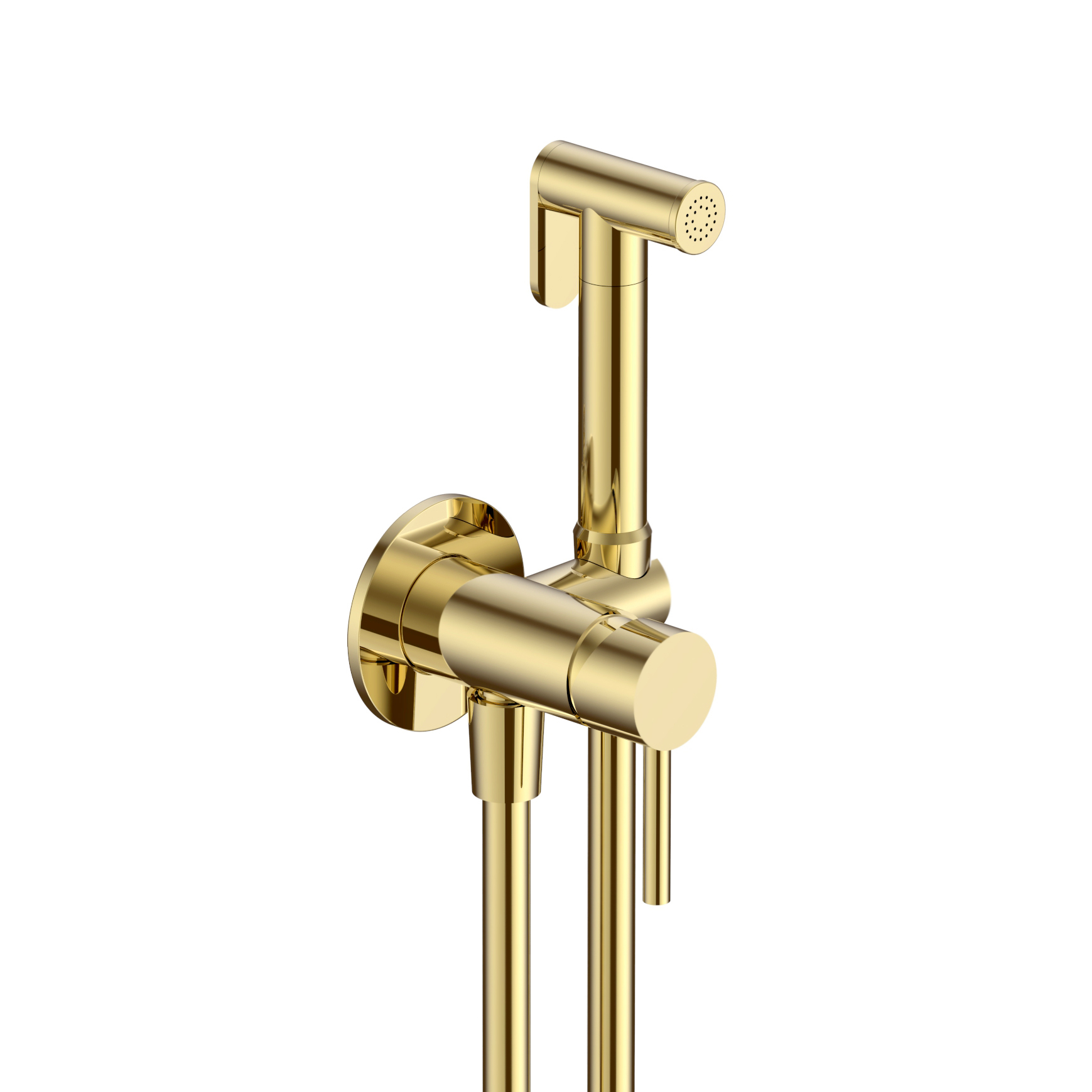 Комплект гигиенического душа AQUAMERIT Siena скрытый монтаж золото глянцевое AQM6217GG