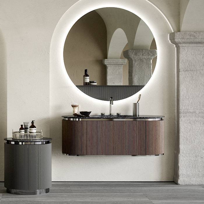 Комплект мебели для ванной Oasis Naos Композиция №4 126x56x45 см подвесной Nero Marquinia 0TCUMR5701/0VSCSTT00000001/0HYDK20001/0ARKI1A003/0NAOB9A004/0CMPJ50002/0NAOB9A003/0NAOA4A006/0CMPKIT000