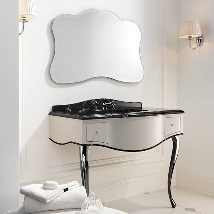 Комплект мебели напольный Devon&Devon Audrey мрамор Nero Marquinha ножки хром белый/черный ACSWINDONDS bi/DEAUDRNMACR/PWcprDB/LS-SWINDON/3F