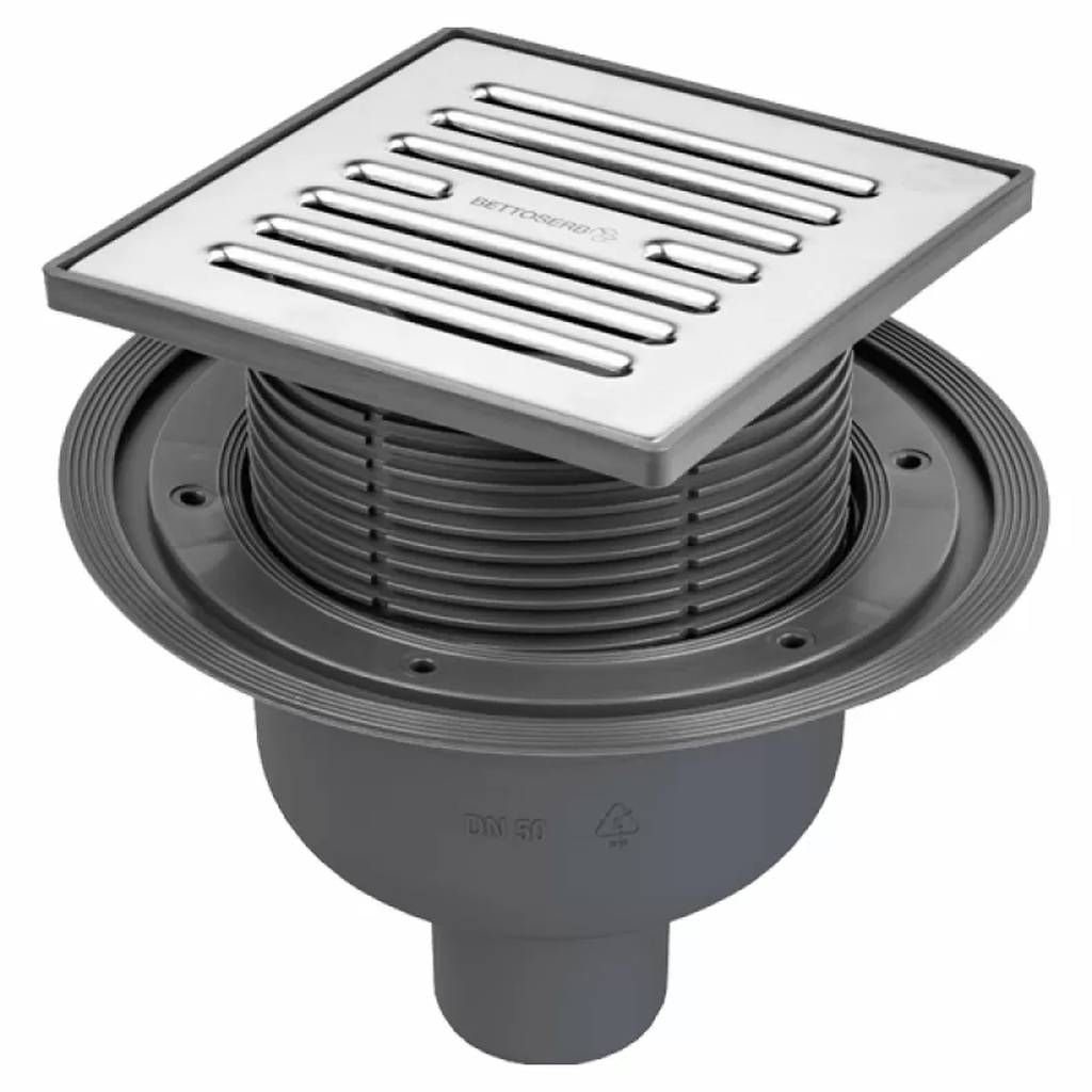 Трап с мульти-сифоном BETTOSERB 15х15 см вертикальный выпуск 14702510