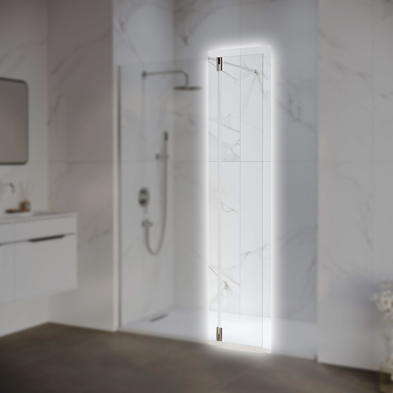 Боковая панель RGW Z-071 300х1950 мм стекло 8 мм хром 352207103-11