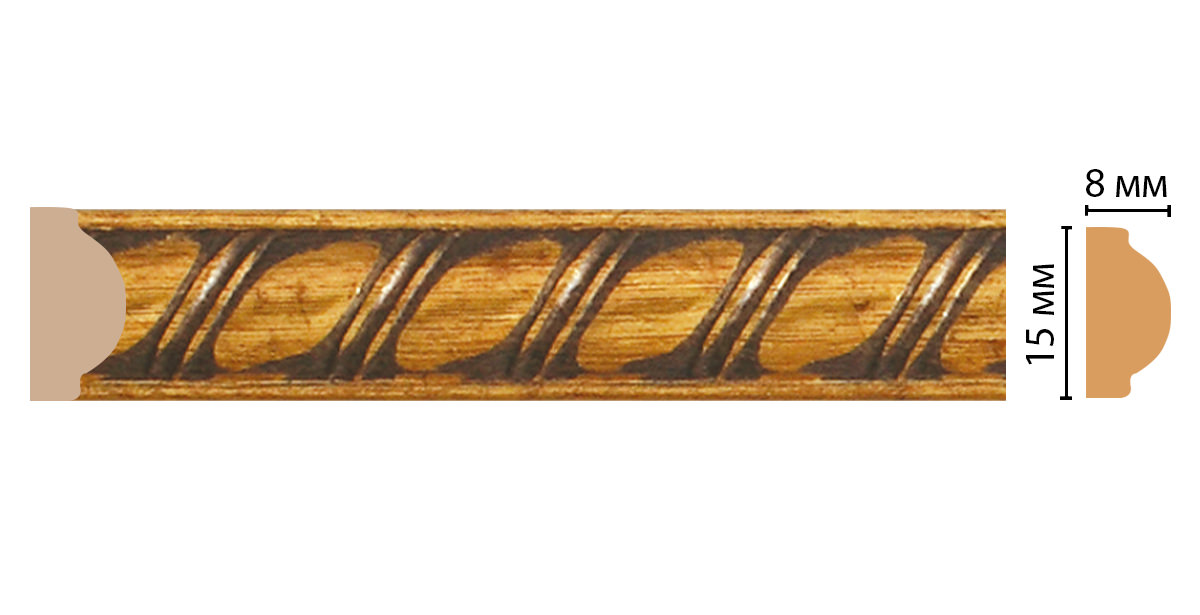Молдинг DecoMaster 130D-176 ДМ 15х8х2400 мм 130D-176 ДМ