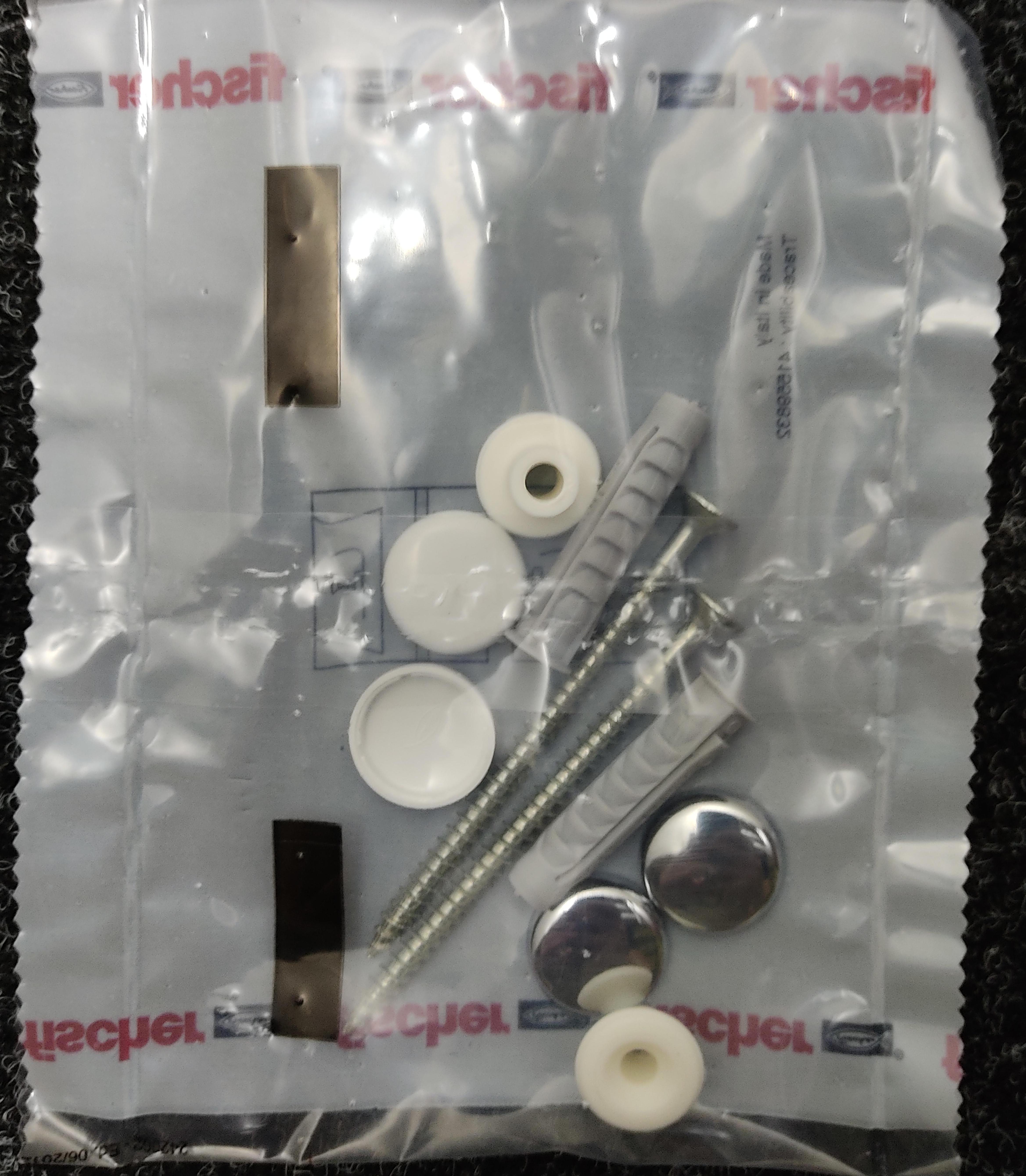 Комплект вертикальных крепежей SIMAS для унитаза и биде хром/белый F90cr/bi