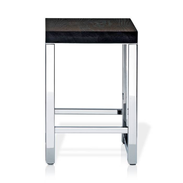Табурет Decor Walther Wood HO 30x30x44 см сталь полированная / темный ясень 0926785