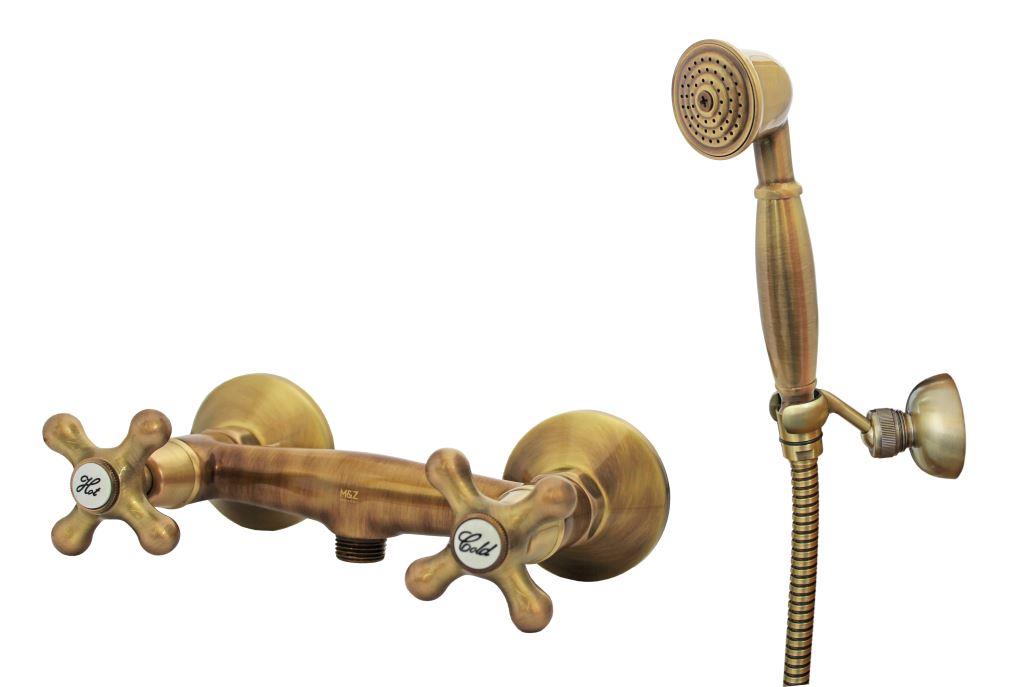 Смеситель для душа Mazzari Epoca с душевым набором бронза EPC01502