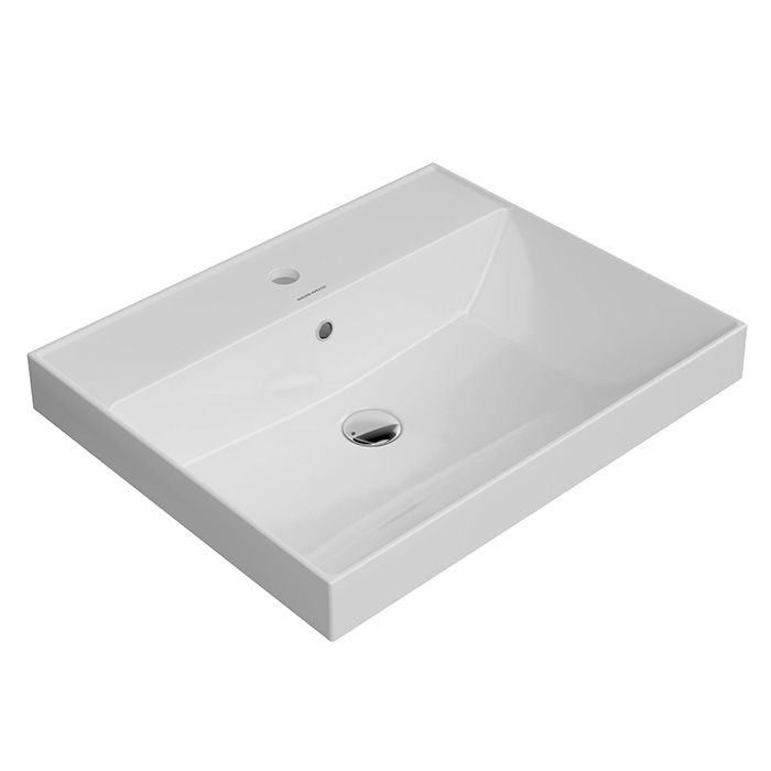 Раковина подвесная Kerama Marazzi Cubo 60х48.5 см белый глянцевый CU.wb.60
