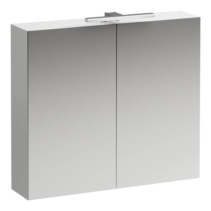 Шкаф зеркальный Laufen Base 80x18.5x70 см 2 дверцы LED розетка белый 4.0280.2.110.261.1