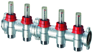 Коллектор запорный FAR 1 с расходомерами 4 отвода 3/4 Eurokonus FK 3980 13404