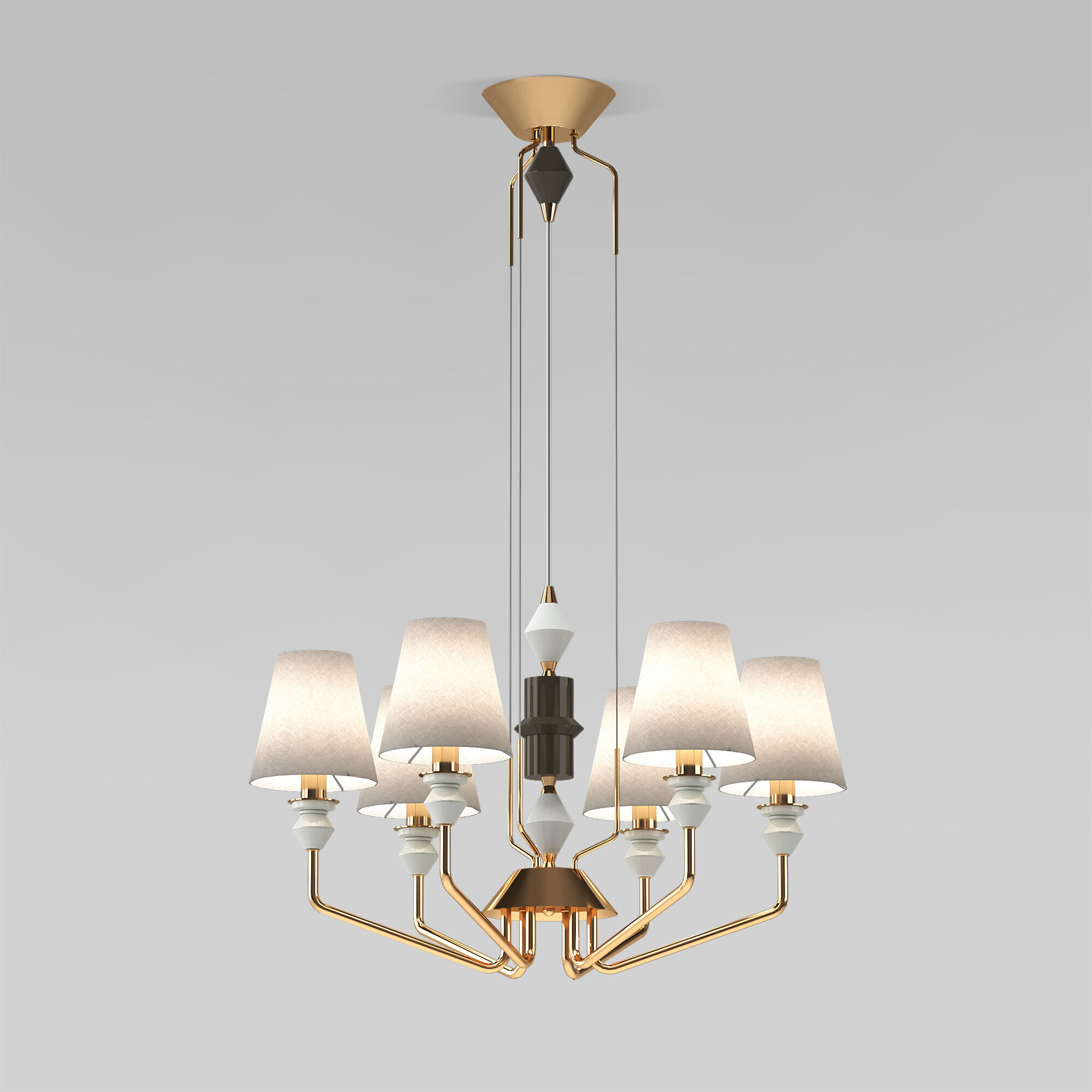 Умная люстра с декором из керамики 101012/6