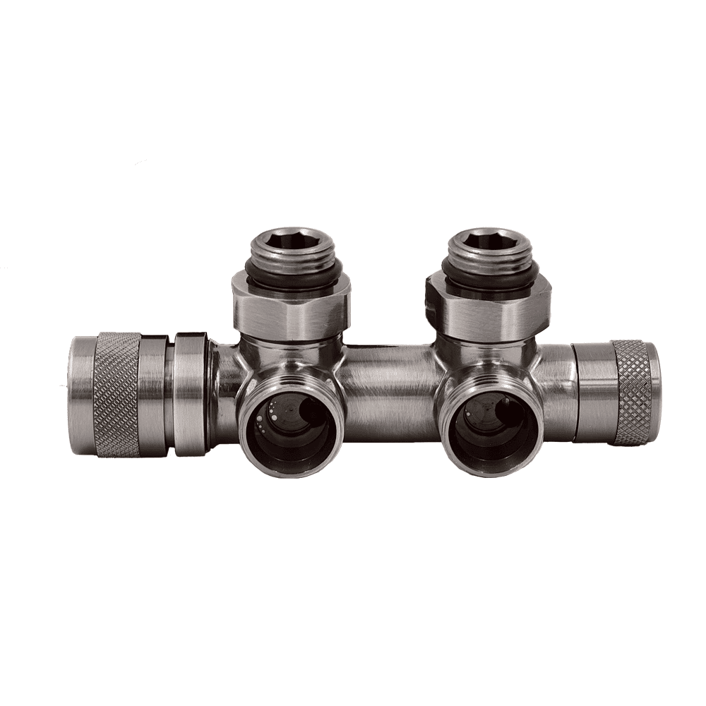 Узел нижнего подключения Primoclima Lunar термостатический угловой правый 1/2 x 3/4 Никель матовый PCART890AN