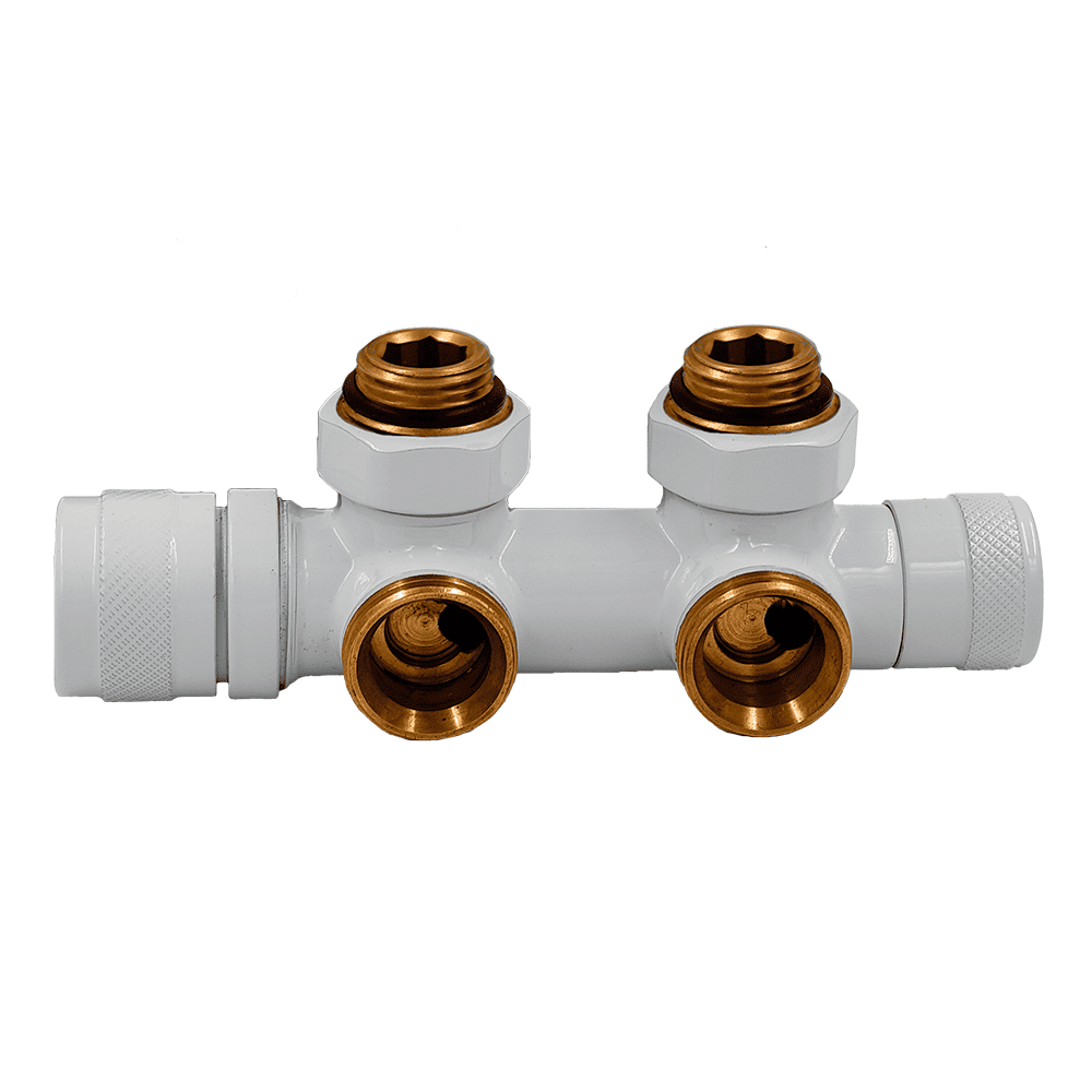 Узел нижнего подключения Primoclima Lunar термостатический угловой правый 1/2 x 3/4 Белый PCART890AW