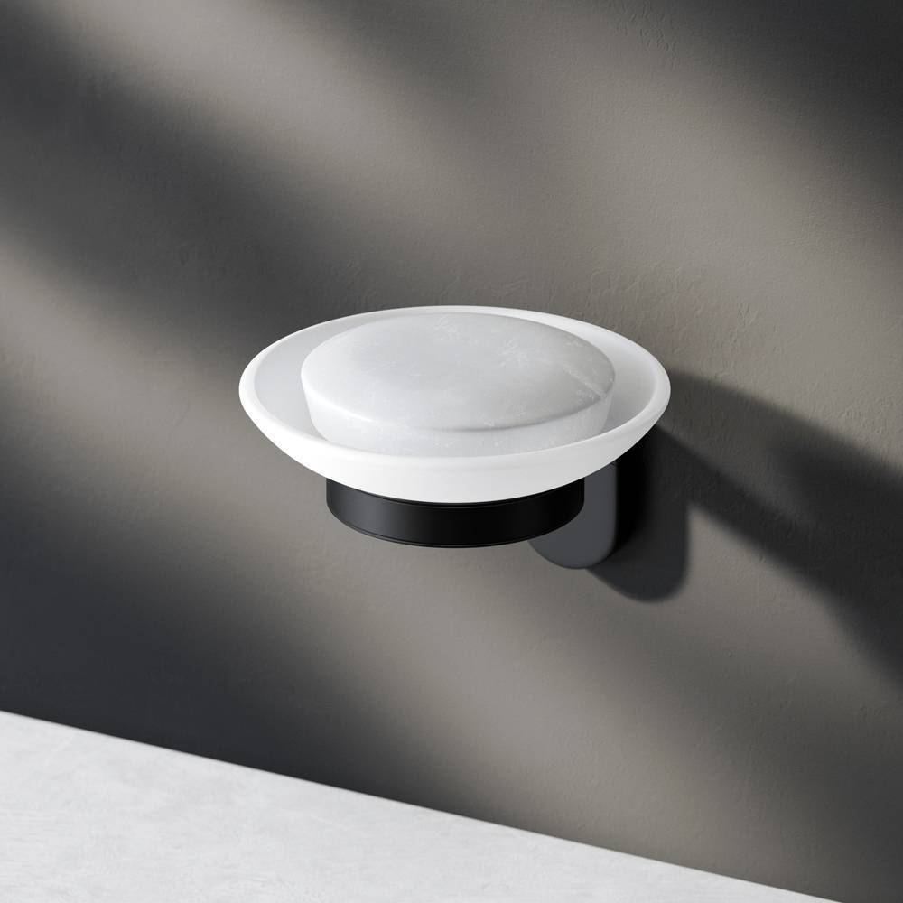 Мыльница стеклянная с настенным держателем AM.PM X-Joy черная A8434222