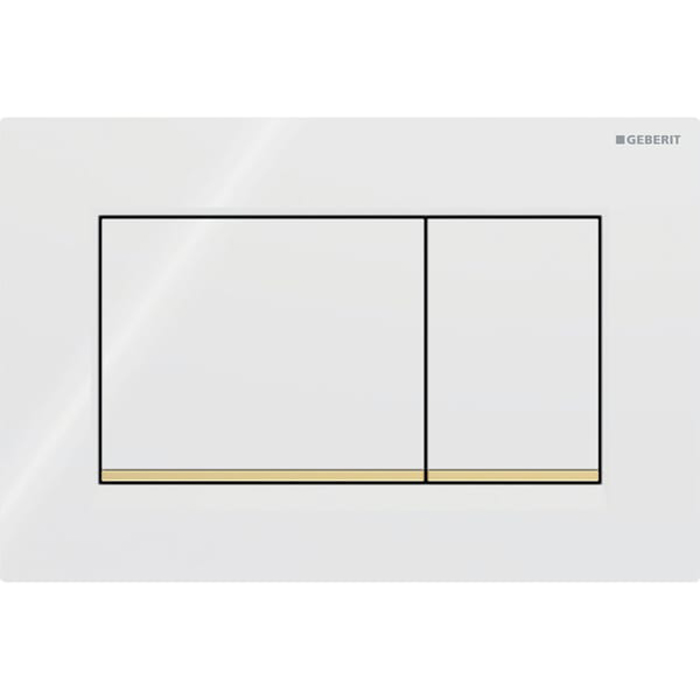 Клавиша смыва Geberit Sigma30 для двойного смыва квадратная белый/позолота 115.883.KK.1