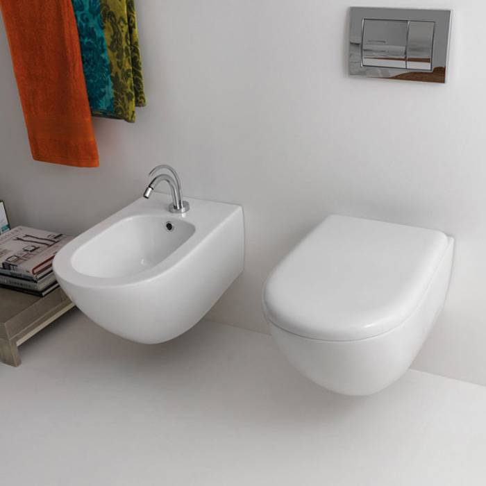 Биде подвесное Kerasan Aquatech 55х36 см 1 отверстие белый 372401.1