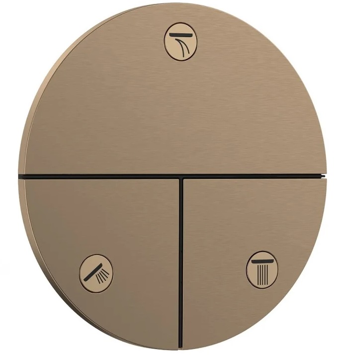 Вентиль hansgrohe ShowerSelect Comfort S для 3 потребителей внешняя часть бронза 15558140