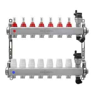 Блок коллекторный Kromwell 1 из нержавеющей стали с расходомерами 7 выходов 3/4 EK KW.SM6000675