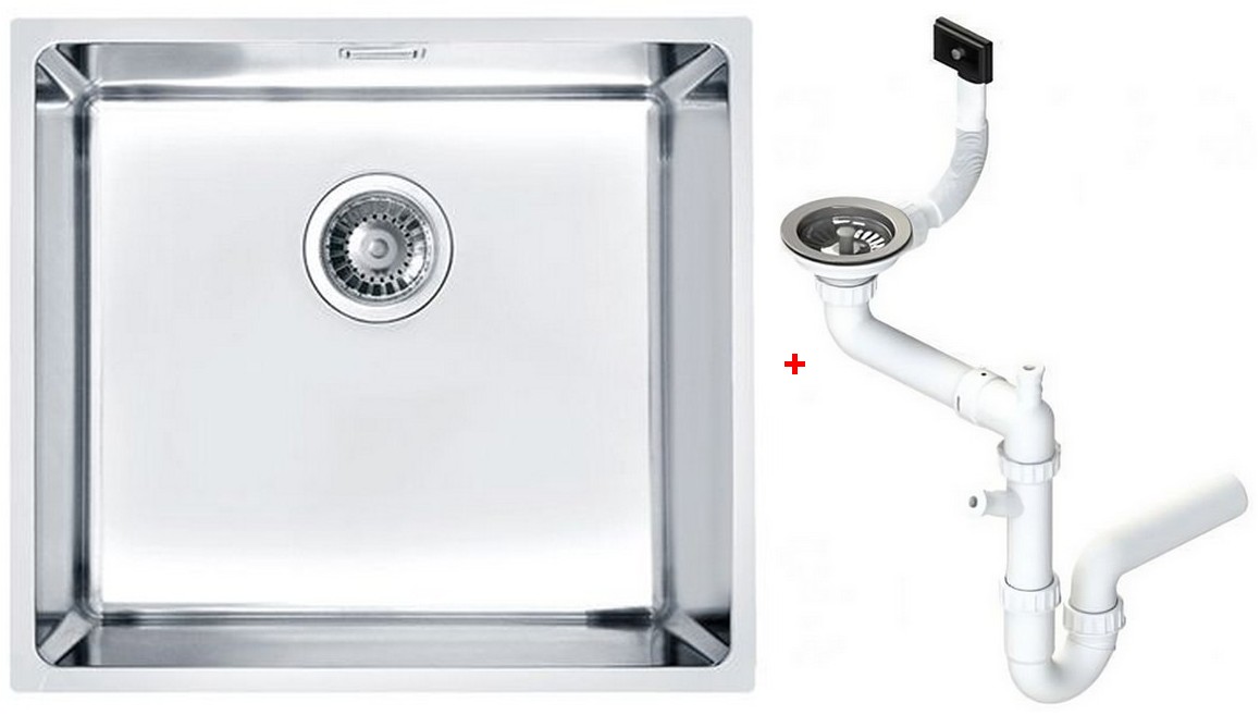 Мойка кухонная Alveus Kombino 40 под столешницу 488х438х195 мм с сифоном 1100236
