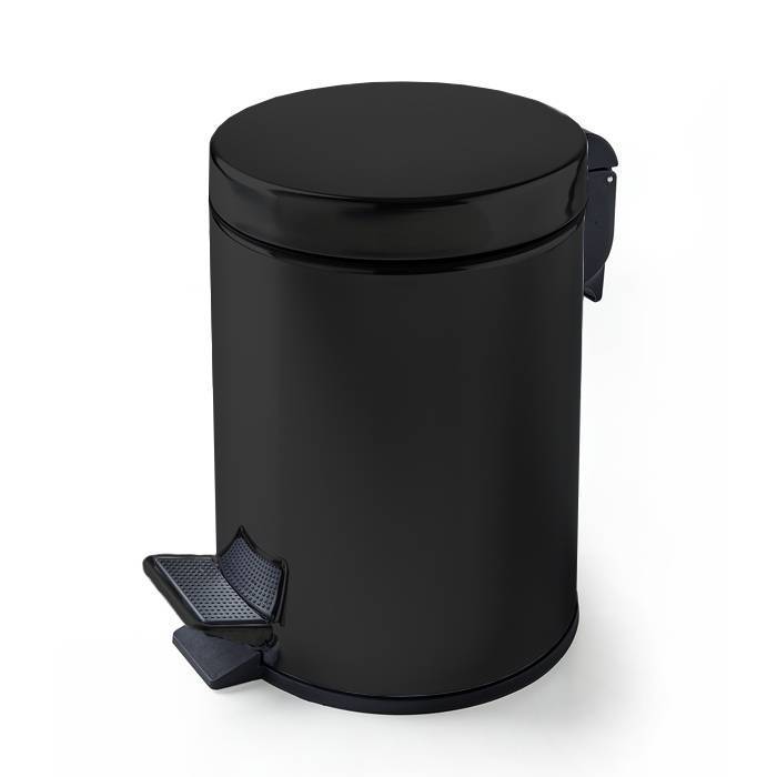 Ведро 5 л 3SC Hotel с педалью и крышкой softclose черный матовый HO65NO