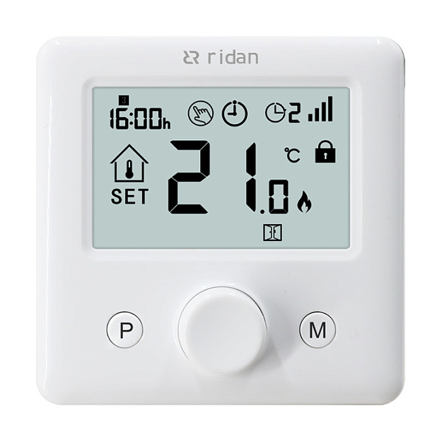 Термостат комнатный программируемый беспроводной Ридан RT2000RF + RX1 087N6474R