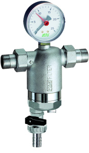 Фильтр самопромывной FAR 1/2 НР-НР 300 мкм с магнитной вставкой и манометром FA 39F4 12